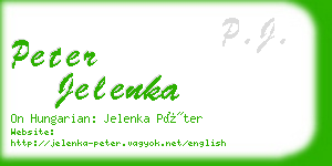 peter jelenka business card